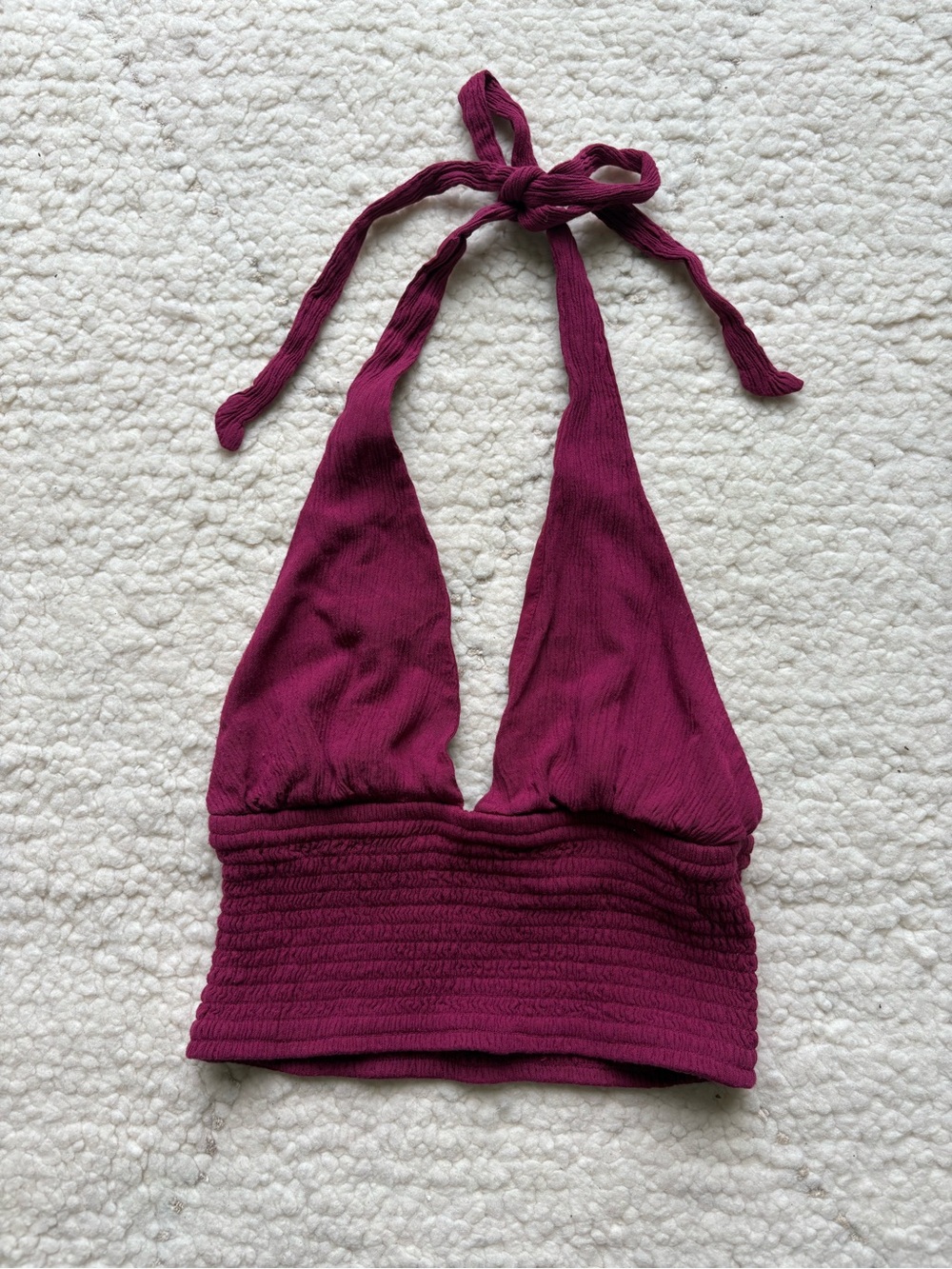 Garage Berry Pixie Plunge Halter Top